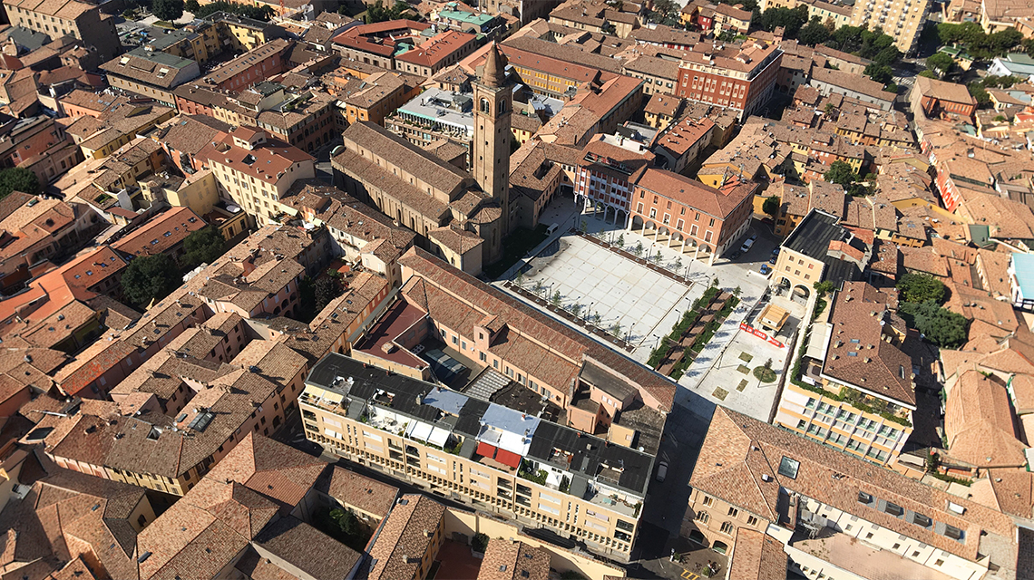 vista dall'alto di Cesena