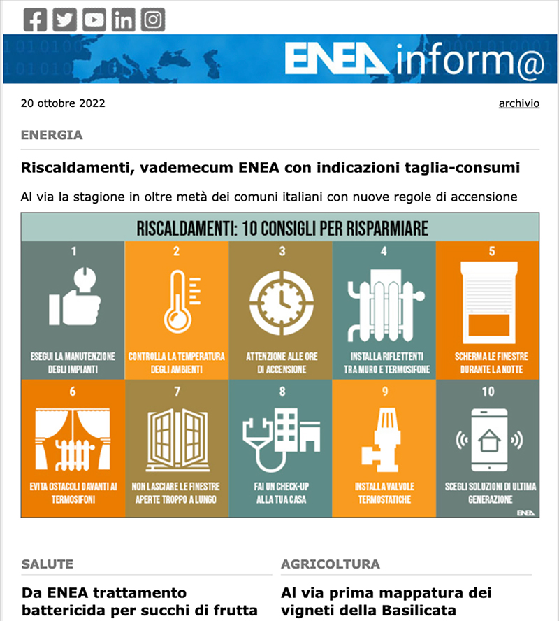 Eneainform@ 20 Ottobre 2022 - Media