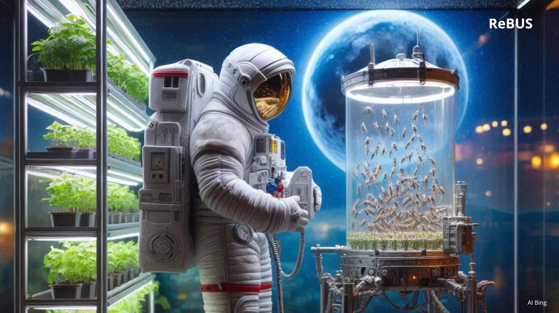 astronauta e coltivazioni sulla luna