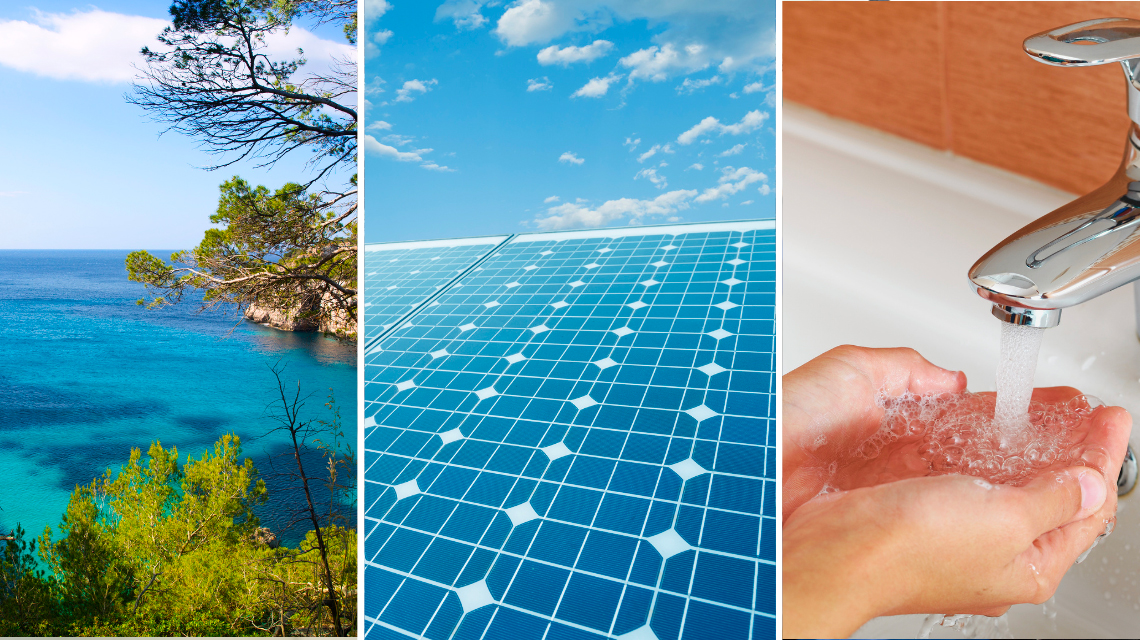 Lampedusa, pannello fotovoltaico, acqua