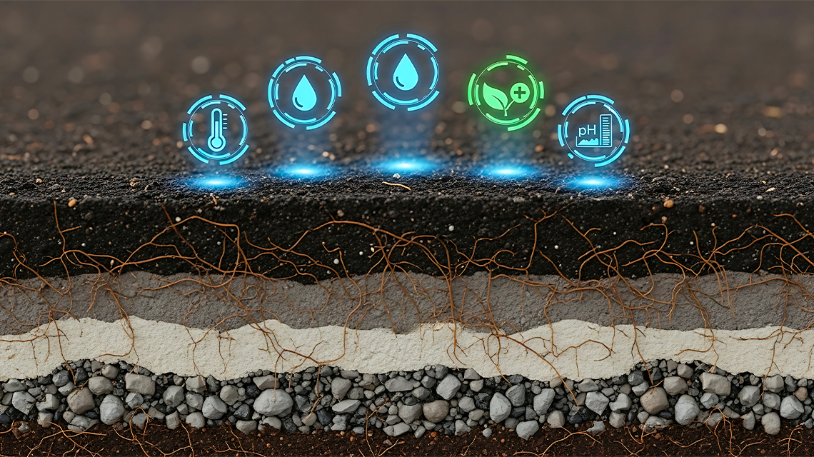 suolo con indicatori di temperatura acqua umidità etc suolo con indicatori di temperatura acqua umidità etc