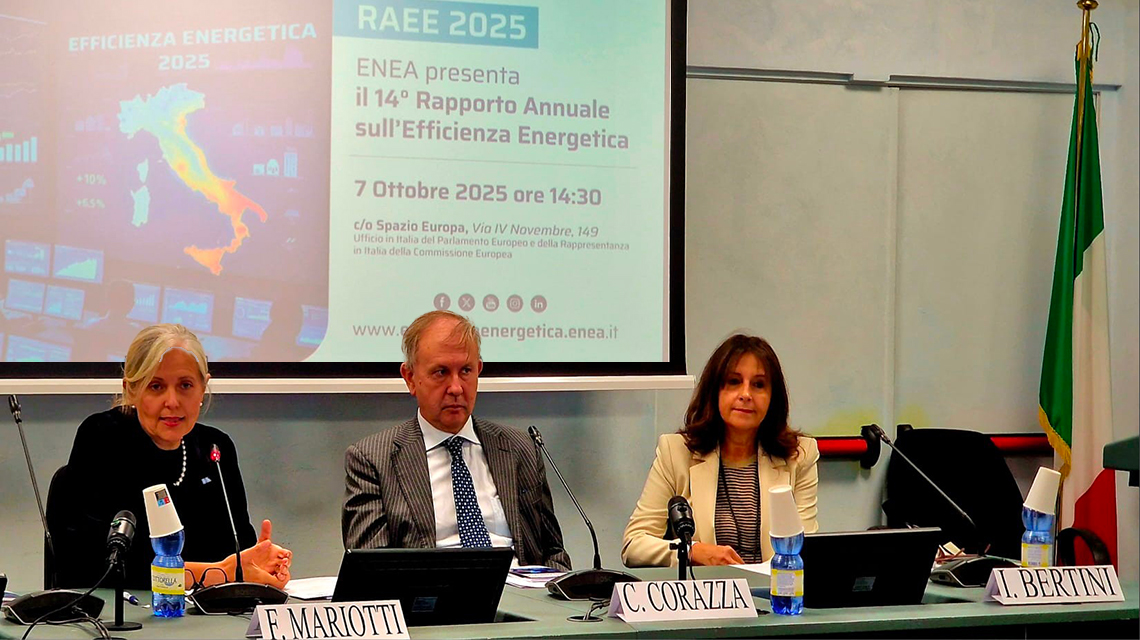 Da sinistra Francesca Mariotti (presidente ENEA) Carlo Corazza (Parlamento UE) e Ilaria Bertini (ENEA)