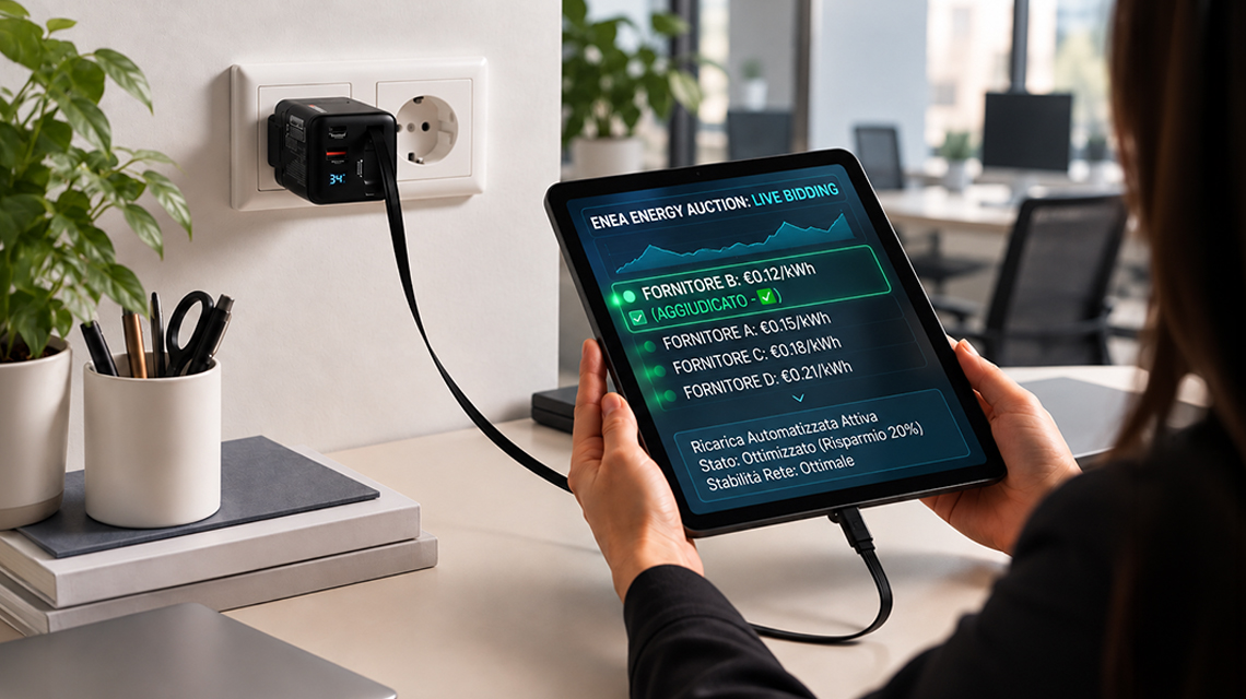 tablet attaccato alla corrente